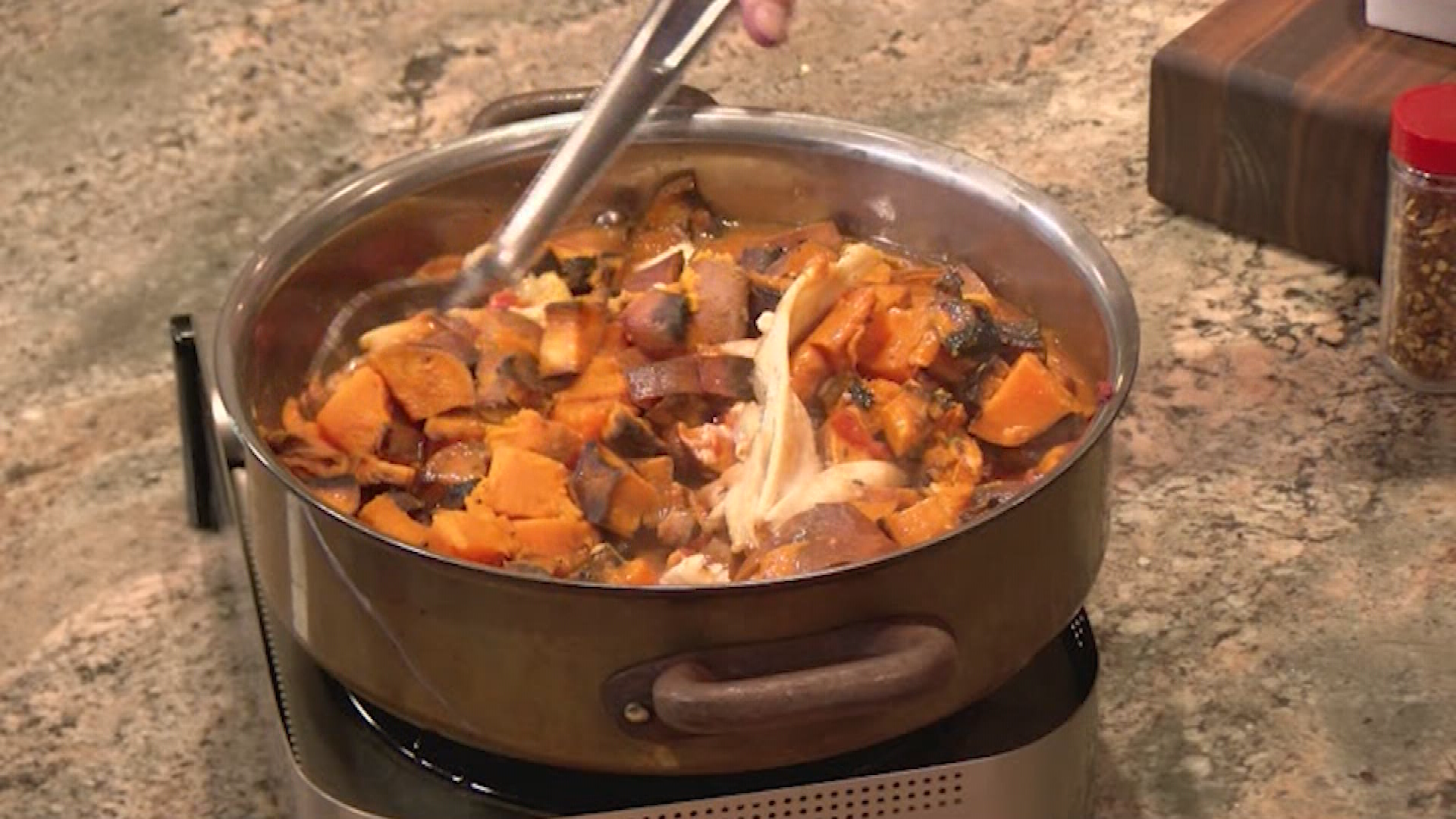 Eat Well, Be Happy 323-Fish with tomatoes & sweet potatoes, Curried red lentil soup with coconut milk